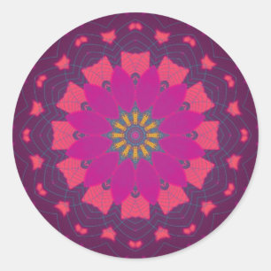 Fuschia Scopia Sticker Runt Klistermärke