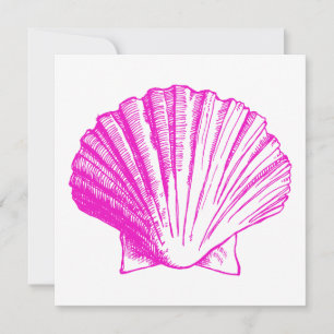 Fuscia Havsskal Luau-fest Invitation Inbjudningar