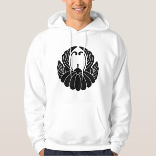 Fusen-stil chrysanthemum sweatshirt med luva