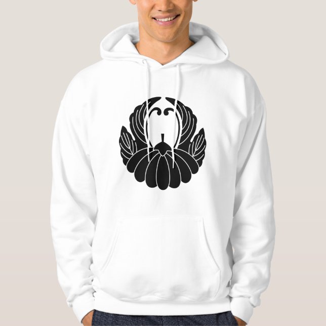 Fusen-stil chrysanthemum sweatshirt med luva (Framsida)