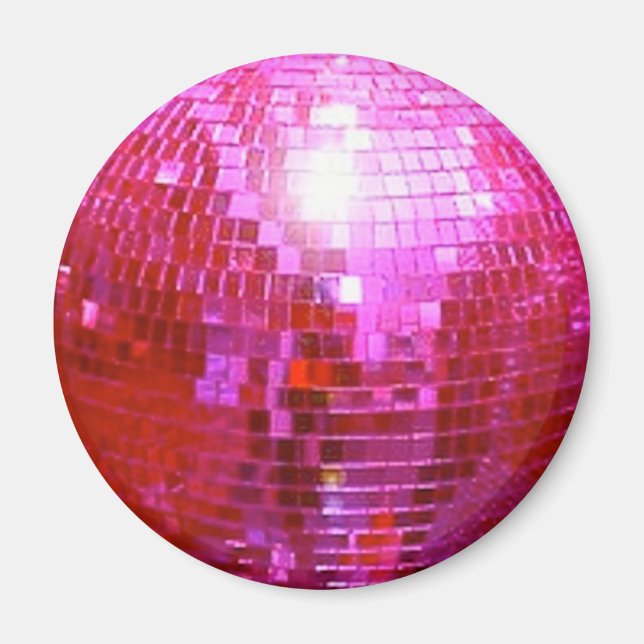FUSHIA DISCO BOLL DANCE PARTY MAGNET (Framsidan)