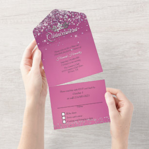 Fushia och Glitter Quinceañera