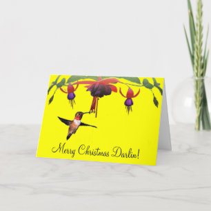 Fushia och Hummingbird Helgkort