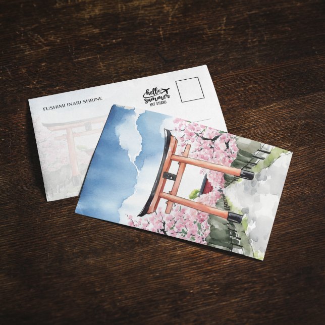 Fushimi Inari Shrine Kyoto Japan-vykort Inbjudningar (Skapare uppladdad)