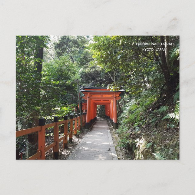 Fushimi Inari Taisha Temple Travel Kyoto Japan Vykort (Framsida)