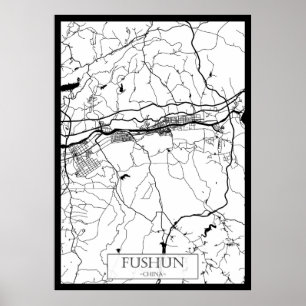 Fushun Kina Stadskarta Poster