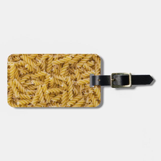 Fusilli pasta-makro som bakgrundsstruktur bagagebricka (Horisontell Framsida)