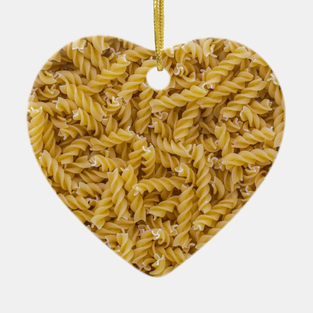 Fusilli pasta-makro som bakgrundsstruktur julgransprydnad keramik (Framsidan)