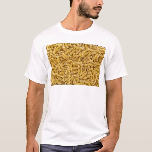 Fusilli pasta-makro som bakgrundsstruktur tee shirt (Framsida)