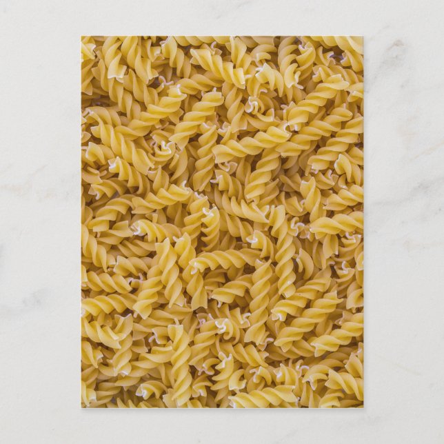 Fusilli pasta-makro som bakgrundsstruktur vykort (Framsida)