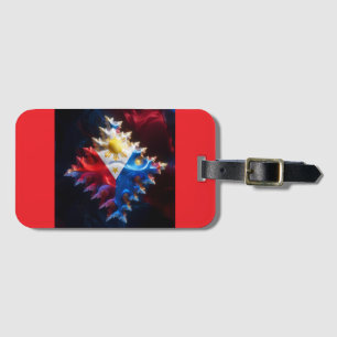 Fusion av Philippine Flagga och Mandelbrot Fractal Bagagebricka