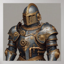 Fusion of Eras: Steam-Powered Knight Armor Detail