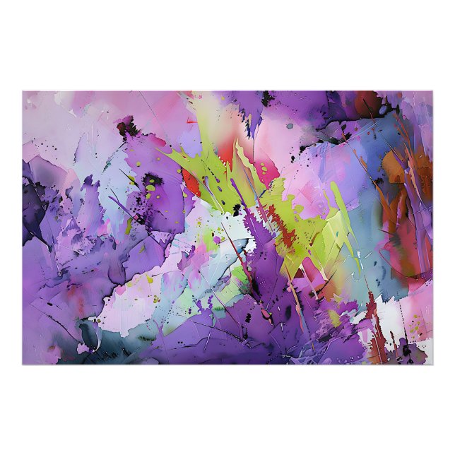 "Fusion of Hues" Abstrakt av Contemporary Art Fototryck (Framsidan)