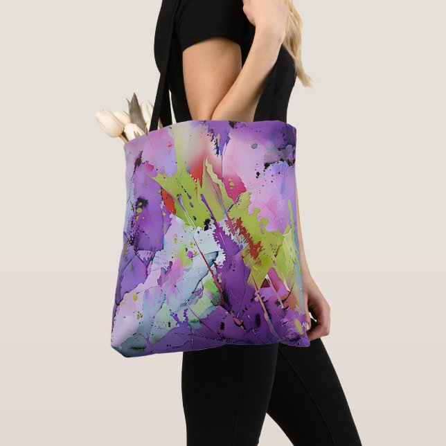 "Fusion of Hues" Abstrakt av Contemporary Art Tygkasse (Närbild)