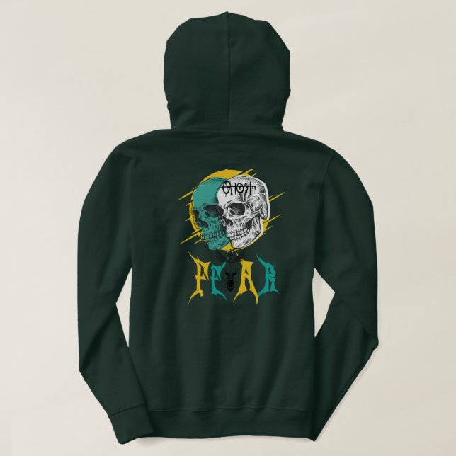 Fusionshölje med dubbla skuller hoodie (Design baksida)