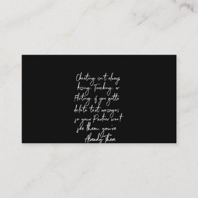 fusk kysser inte alltid beröring eller flirtning visitkort (Framsida)