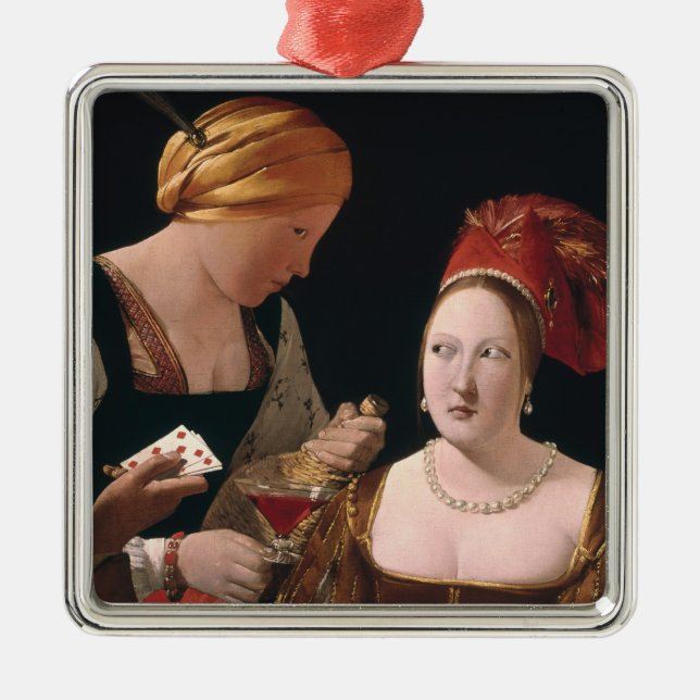 Fusk med överdängaren av diamanter julgransprydnad metall (Framsidan)