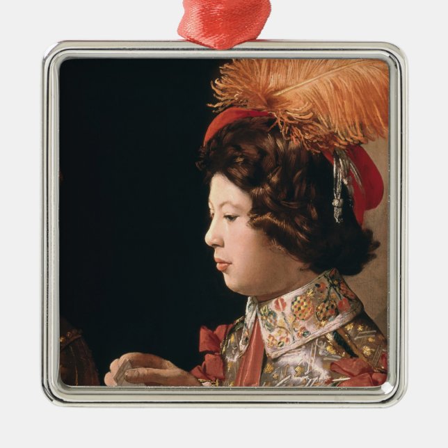 Fusk med överdängaren av diamanter julgransprydnad metall (Framsidan)