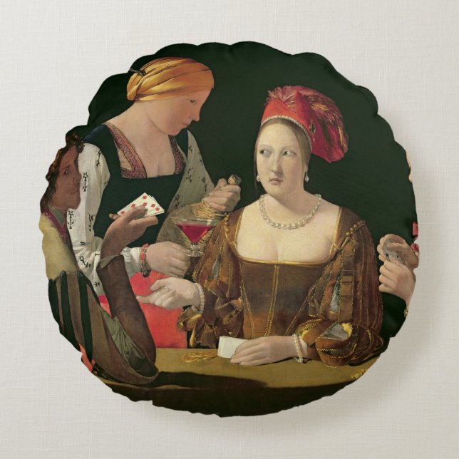 Fusk med överdängaren av diamanter rund kudde (Framsidan)