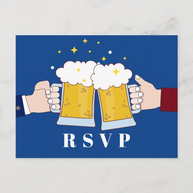 fuskar öl, öltema, party, OSA med vykort (Framsida)