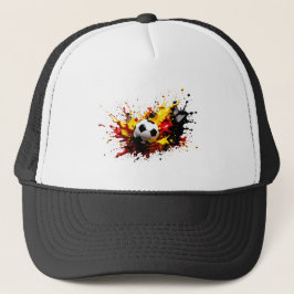 Fussball fällt in die Farben Rot Gelb Schwarz Keps