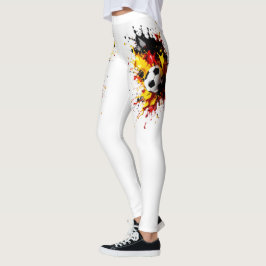 Fussball fällt in die Farben Rot Gelb Schwarz Leggings