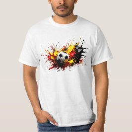 Fussball fällt in die Farben Rot Gelb Schwarz T Shirt