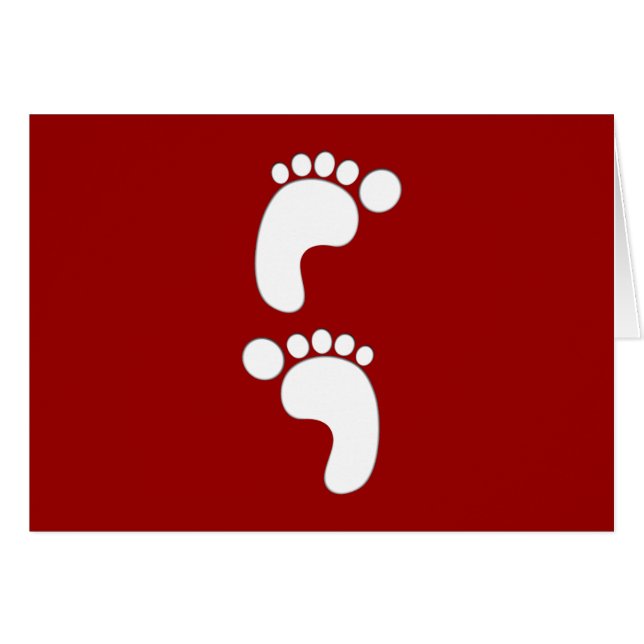 Füsse Fussspuren feet footprints Hälsningskort (Framsidan Horizontal)