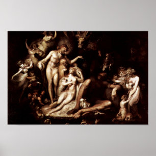 Füssli:s uppvaknande av mejeridrottningen Titania Poster