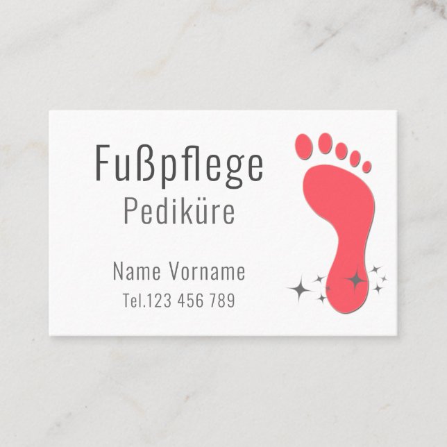 Fußpflege Pediküre Visitkort (Framsida)