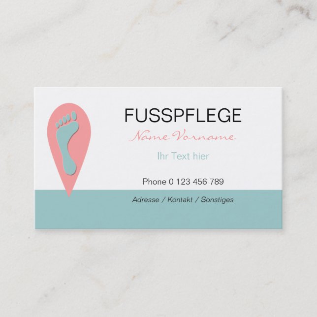fusspflege visitkort (Framsida)