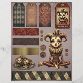 Fussy Cut Elements - Melancholoc Harlequin Brevhuvud