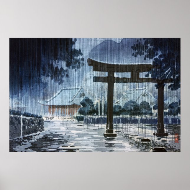 Futarazan Shrine i Nikko av Tsuchiya Koitsu Poster (Framsidan)