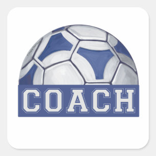 Futbal Coach Fyrkantigt Klistermärke