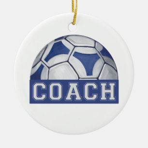 Futbal Coach Julgransprydnad Keramik