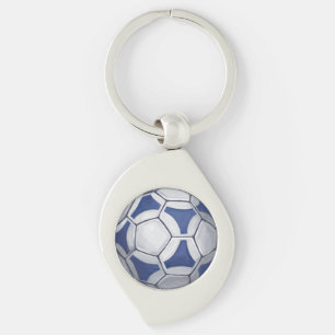 Futbal Swirl Silverfärgad Nyckelring
