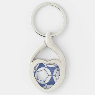 Futbal Twisted Heart Silverfärgad Nyckelring