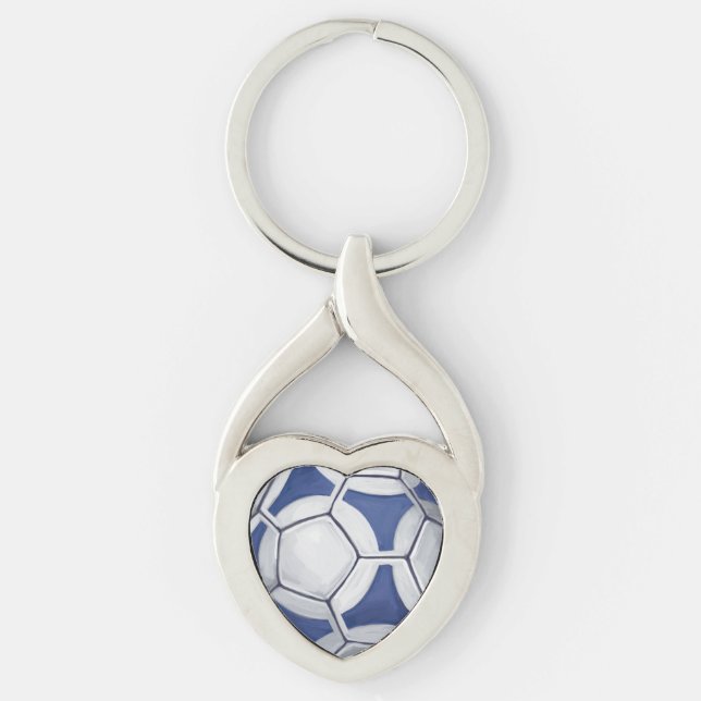 Futbal Twisted Heart Silverfärgad Nyckelring (Framsidan)