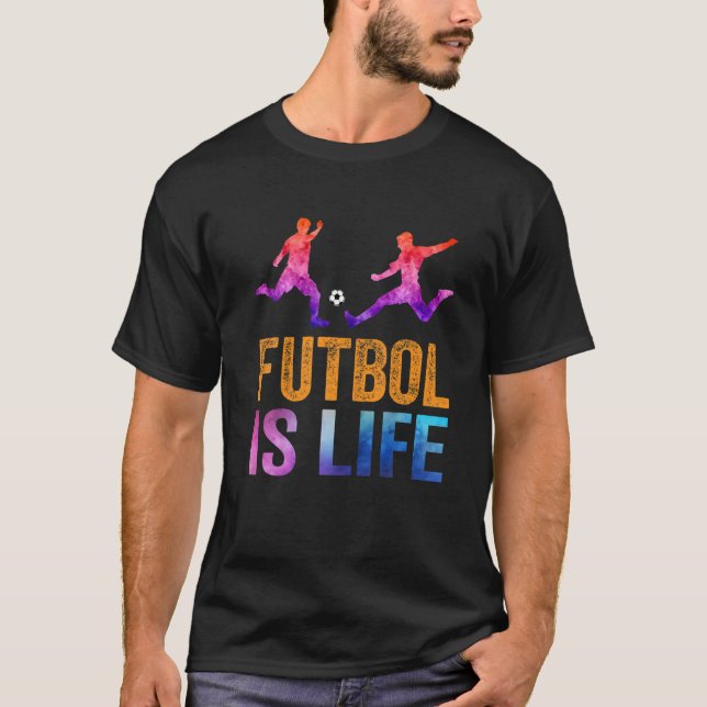 Futbol är Life Football Älskare Soccer Funny Färg  T Shirt (Framsida)