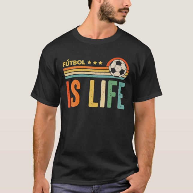 Futbol är Life Football Älskare Soccer Funny Vinta T Shirt (Framsida)
