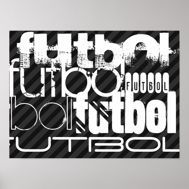 Futbol; Black & Dark Gray Stripes Poster (Framsidan)