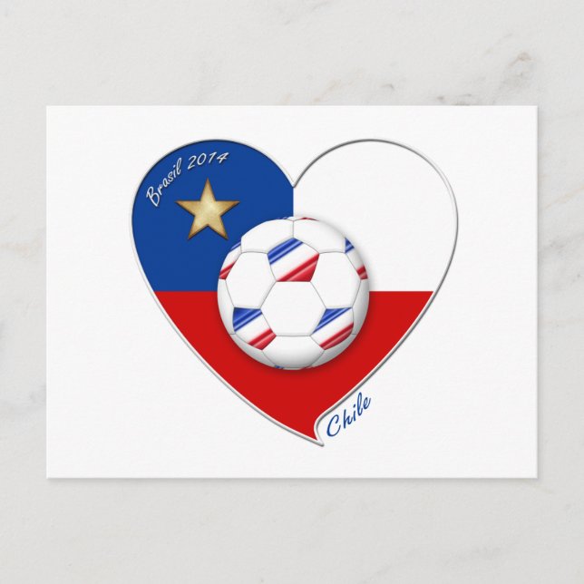 Fútbol "CHILE" 2014. Chilean national soccer team Vykort (Framsida)