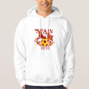 Futbol fläktar Spanien Toro som 2010 rasar tjuren Hoodie