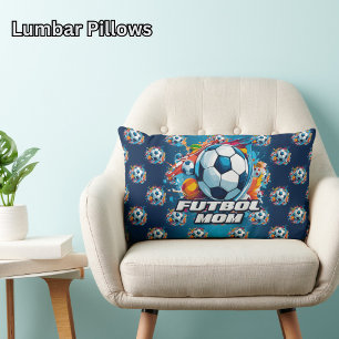 Futbol Mamma Soccer Ball Mönster Lumbarkudde