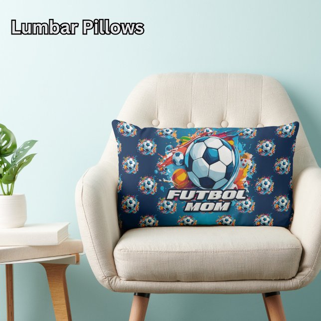 Futbol Mamma Soccer Ball Mönster Lumbarkudde (Skapare uppladdad)