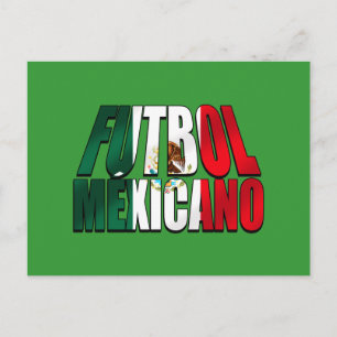 Futbol Mexiicano - Ocer älskare Mexico flagga logo Vykort