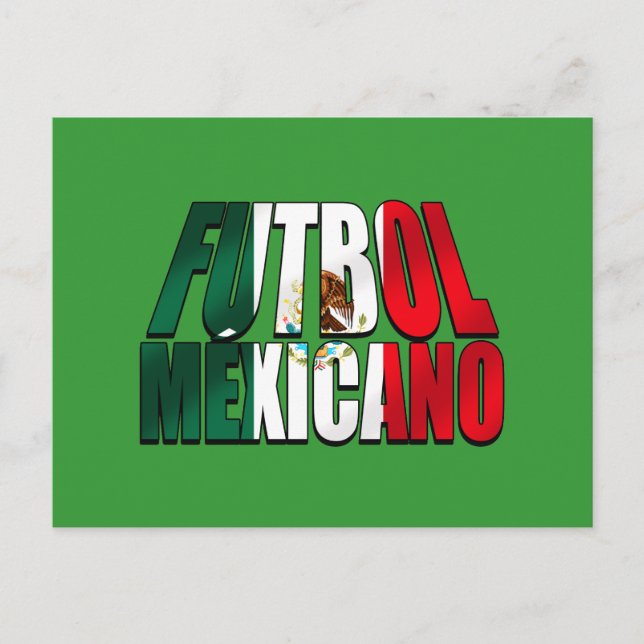 Futbol Mexiicano - Ocer älskare Mexico flagga logo Vykort (Framsida)