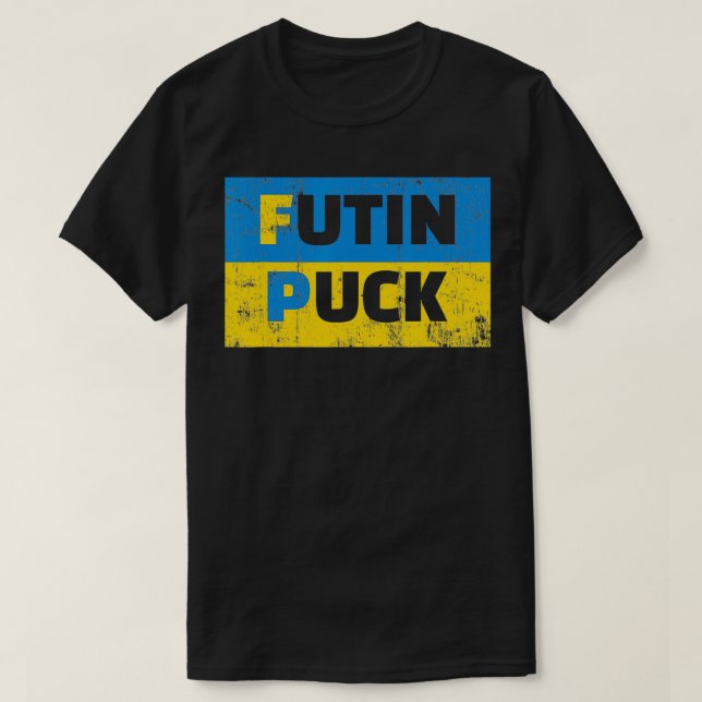 Futin Puck Pro Ukraina för mer fred i världen T Shirt (Design framsida)