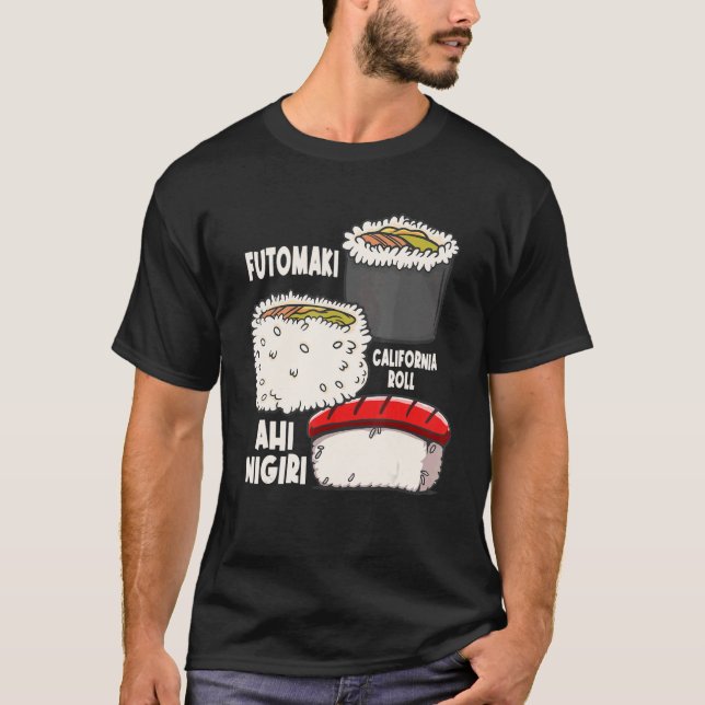 Futomaki California Roll Ahi Nigiri Sushi T Shirt (Framsida)