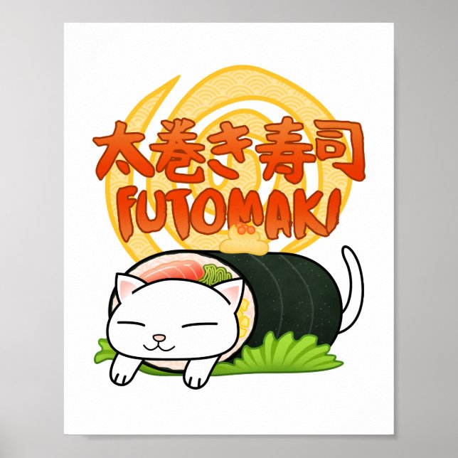 Futomaki Sushi Cat Poster (Framsidan)
